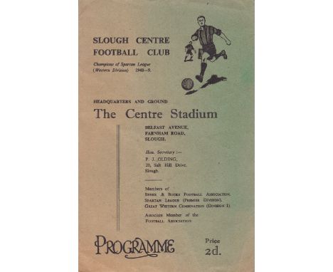 SLOUGH CENTRE v MARLOW     F.A Amateur Cup 1st Qualifying Round played 7 Oct 1950 at the Centre Stadium, Belfast Avenue, ligh