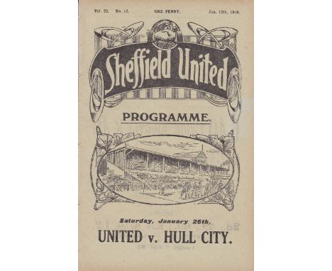 SHEF UTD-HADFIELDS- REVILL BENEFIT 1918   Twelve page Sheffield United programme v Hadfields, 12/1/1918, Benefit match for Ja