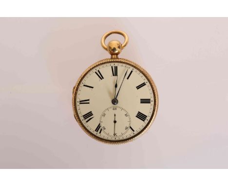 A GEORGE IV 18 CARAT GOLD OPEN FACE KEY WIND POCKET WATCH, with full plate lever movement, signed Wm COCKSHOOT/ LIVERPOOL and