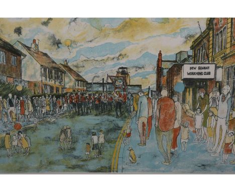 TOM MCGUINNESS (1926-2006), "GALA DAY, SEAHAM", limited edition lithograph, no. 140/200, signed, numbered, titled and dated (