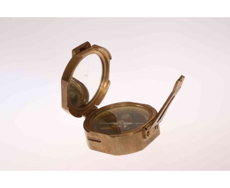 STANLEY, LONDON, A "NATURAL SINE" BRASS COMPASS. 7cm