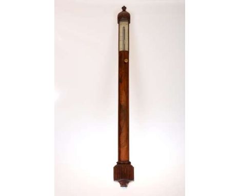 A FINE SCOTTISH ROSEWOOD BOW-FRONTED STICK BAROMETER, ADIE & SON, EDINBURGH, second quarter 19th Century, the reeded cornice 