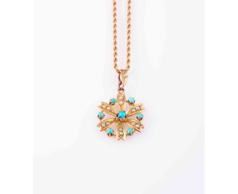 A COLLECTION OF FOUR NECKLACES TO INCLUDE AN EDWARDIAN GARNET PENDANT, the pear cut collet set garnet suspending on an articu