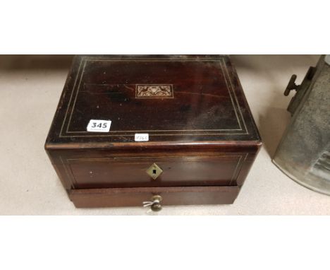 MOTHER OF PEARL INLAID BOX (NO KEY)