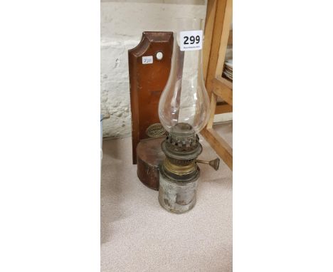 ANTIQUE COPPER WALL BRACKET OIL LAMP