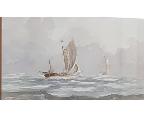 R WITCHARD - WATERCOLOUR - MARITIME SCENE