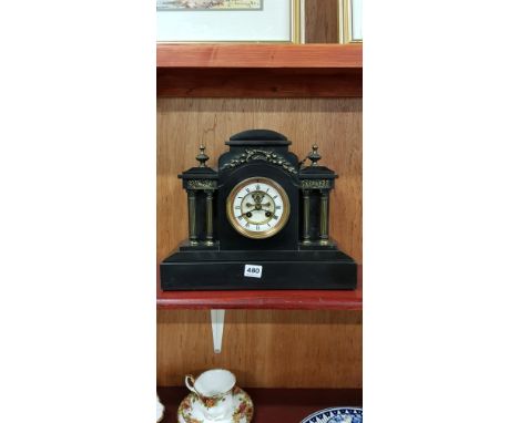 ANTIQUE SLATE MANTLE CLOCK