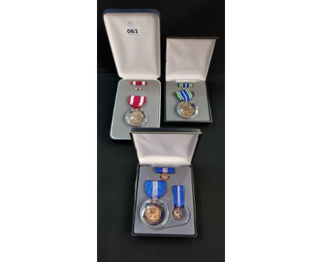 3 X US ARMY CASED MEDALS