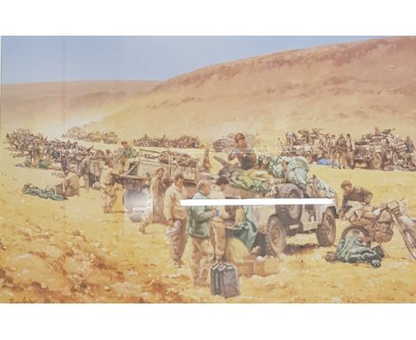 SIGNED PETER ARCHER PRINT - 'THE CONVOY' -SAS