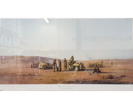 LIMITED EDITION PRINT 467/850 - DAVID SHEPHERD - SERVING IN THE DESERT 1942