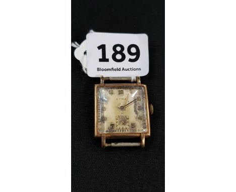 GENTS 9CT GOLD VINTAGE CYMA WRIST WATCH