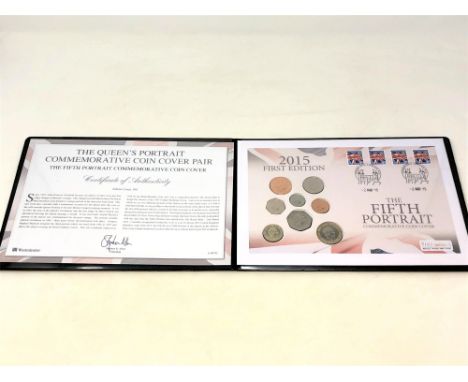 The Queen's Portrait Commemorative Coin Cover Pair, The Fifth Portrait Commemorative Coin Cover. 