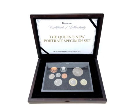 The Queen's New Portrait Specimen Set, boxed with certificate of authenticity. 