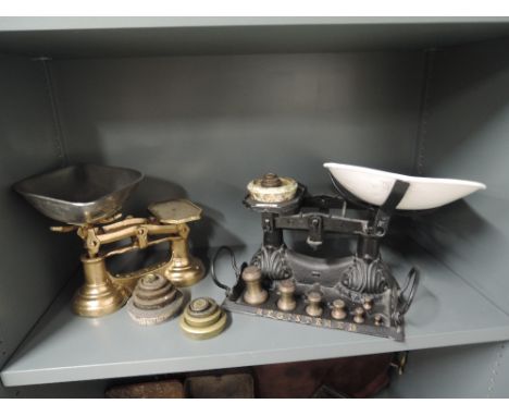 Two sets of cast kitchen scales