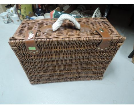 A vintage picnic hamper