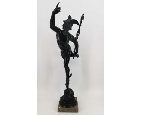 nach GIAMBOLOGNA / GIOVANNI DA BOLOGNA (1529-1608, eigentlich Jean de Boulogne), Skulptur: "Fliegender Hermes / Merkur", Bron
