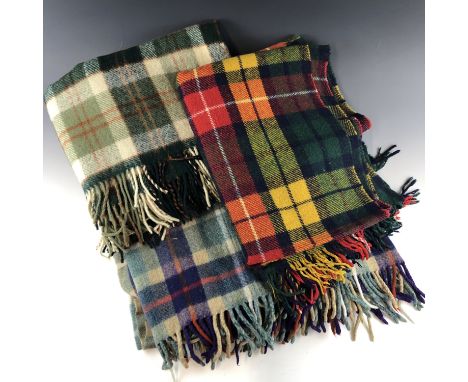 Three vintage tartan woollen throws