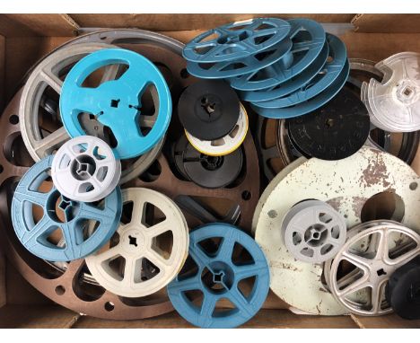 A quantity of vintage projector film reel cores