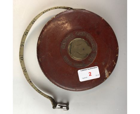 A vintage Rabone Chesterman Ltd 75 link 3 pole tape measure