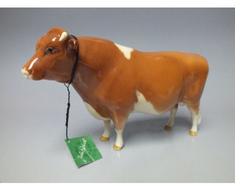 A BESWICK GUERNSEY BULL,  CH 'Sabrina's Sir Richmond 14th', model No.1451, designed by Colin Melbourne, complete with swing t