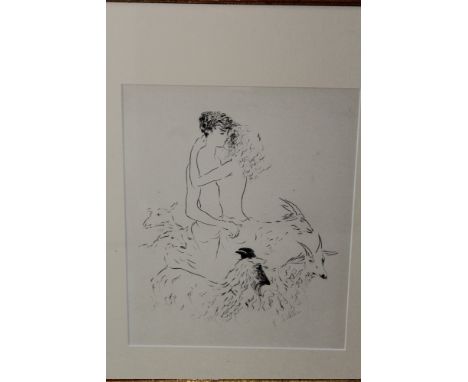 MARCEL VERTES (1895 - 1961).  'Daphnis & Chloe', see label verso, singed in pencil lower right, lithograph, framed and glazed