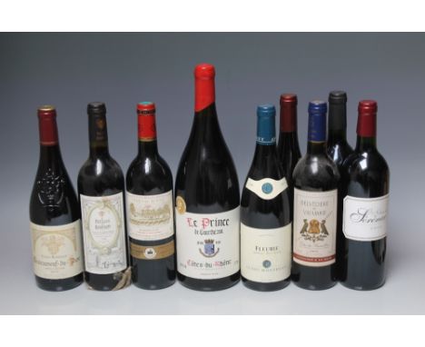 NINE BOTTLES OF FRENCH RED WINE TO INCLUDE A MAGNUM OF LE PRINCE COURTHEZON COTES DU RHONE 2010 (9)