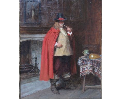 CIRCLE OF ALEX DE ANDREIS (1880-1929). Portrait of a cavalier, oil on canvas, gilt framed, 55 x 45 cm