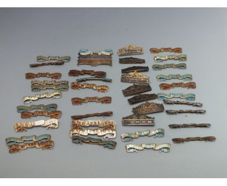 A COLLECTION OF MOSTLY SILVER MASONIC RELATED RIBBON BARS, some with enamel decoration, comprising examples from Grand Lodge 