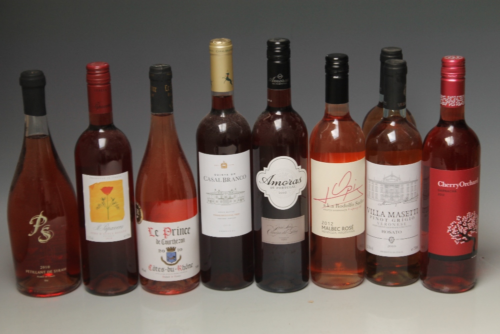 NINE BOTTLES OF ASSORTED ROSE WINE TO INCLUDE ONE BOTTLE OF AMORAS DE
