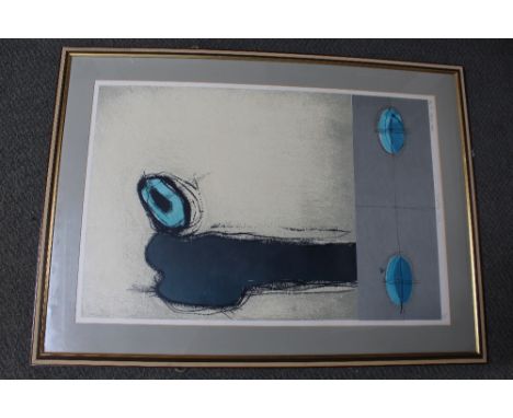 MIKE OWENS.  Modernist study titled 'Eye Hospital', signed and dated Sept. 1976 in pencil lower right, limited edition colour