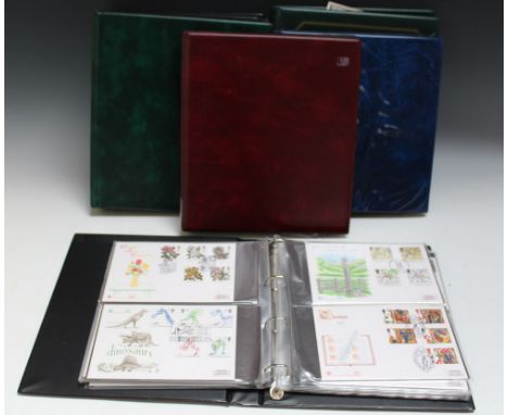 A COLLECTION OF FIRST DAY COVERS CONTAINED IN SIX ALBUMS, subjects include Penny Black Anniversary, Christmas editions, Jane 