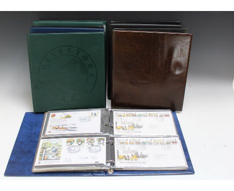 A COLLECTION OF FIRST DAY COVERS CONTAINED IN SIX ALBUMS, subjects include famous trains, Scotland and Northern Ireland issue