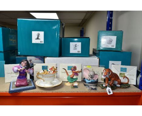 FIVE BOXED WALT DISNEY CLASSICS COLLECTION CERAMIC FIGURES, comprising Shere Khan 'Everyone Runs From Shere Khan', Dumbo 'Sim