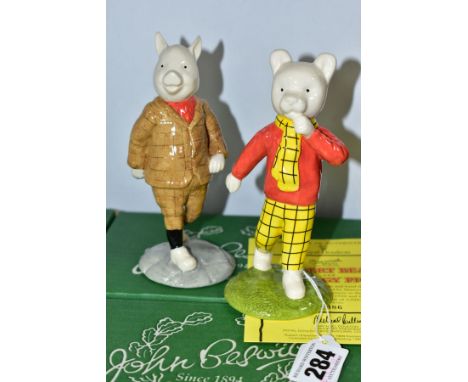 A PAIR OF BOXED LIMITED EDITION BESWICK WARE FIGURES, from characters of Rupert the Bear, 'Rupert Bear' and 'Podgy Pig' no 16