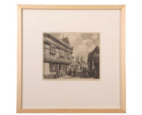 Leonard Russell Squirrell RWS RI RE (British,1901-1979), 'The Greenland Fishery Inn, King's Lynn', monochrome print, facsimil