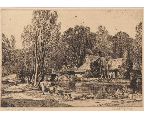 Leonard Russell Squirrell RWS RI RE (British,1893-1979), 'Flatford Bridge, Suffolk', etching, signed in pencil to plate margi