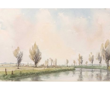 John R. Pretty (British, 20th century), Countryside landscape, watercolour, signed, 24x35cm, framed and glazed.