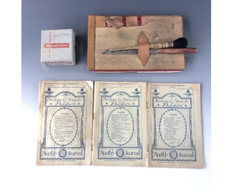 A quantity of vintage gilder's tools and materials