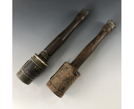 Two inert relic Imperial German stick grenades