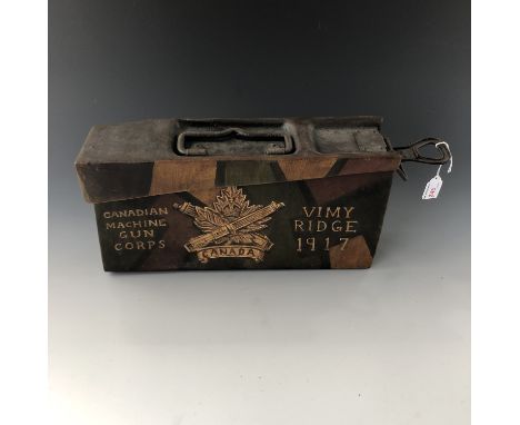 A painted Imperial German MG08 ammunition box