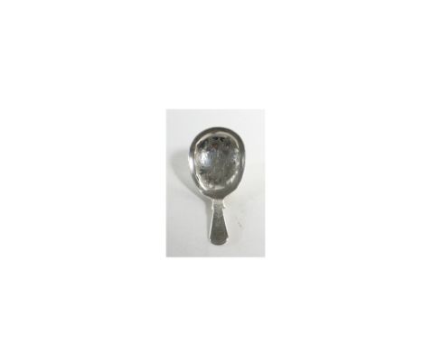 A Victorian silver Old English pattern caddy spoon, Hilliard & Thomason, Birmingham 1893, leaf engraved, the pear shape bowl 