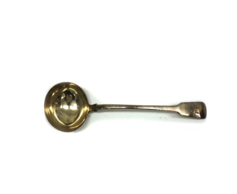 A George IV silver fiddle pattern soup ladle, Jonathan Hayne, London 1829, with oval bowl, 7ozs, crested.