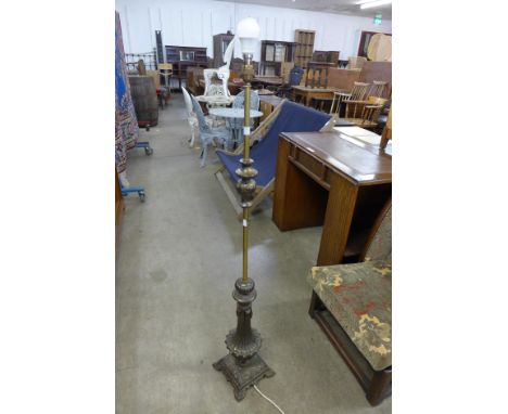 A French style gilt metal floor standing lamp 