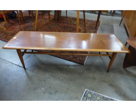 An American oak and walnut coffee table, designed by Andre Bus for Lane, Altavista, Virginia 