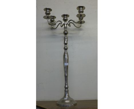 A chrome candelabra 