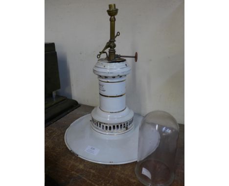 An early 20th Century Regnis Intensive Hospital white enamelled gas lamp 