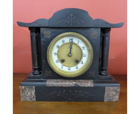 A 19th Century French Belge Noir mantle clock 