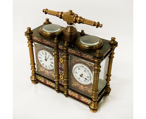 DOUBLE CLOISONNE CARRIAGE CLOCK