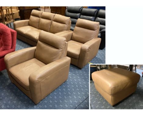 3 PIECE LEATHER SUITE (ITAL SOFA)