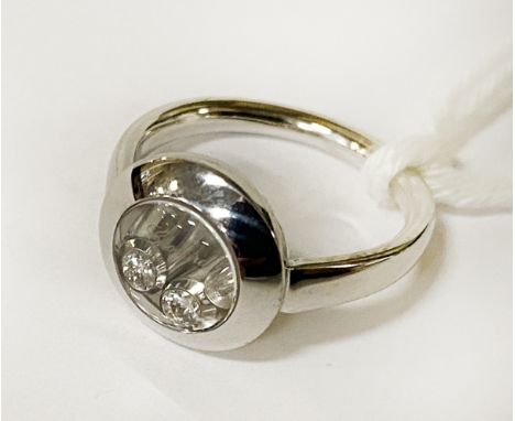 CHOPARD FLOATING DIAMOND 18CT GOLD RING - SIZE K